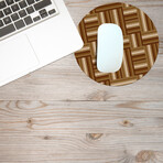Marquetry Vinyl Office Accessories // Addison (Mouse Pad - 7.7"Ø)