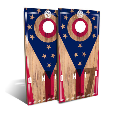 Ohio State Flag // Cornhole Board Set (2.0)