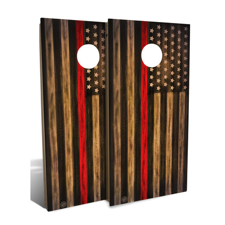 Firefighter Thin Red Line // Cornhole Board Set