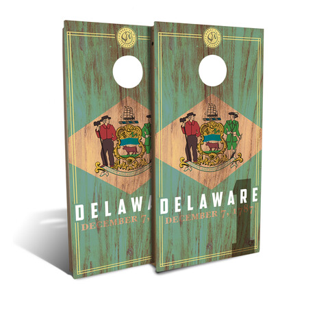 Delaware State Flag // Cornhole Board Set (2.0)