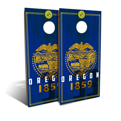 Oregon State Flag // Cornhole Board Set (2.0)