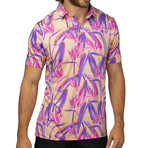 Birds of Party Performance Polo // Peach + Pink + Purple (S)