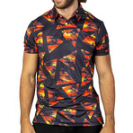Bermuda Triangle Performance Polo // Black + Red + Orange + Yellow (2XL)