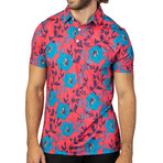 Poppin Performance Polo // Red + Blue + Purple (S)