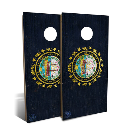 New Hampshire State Flag // Cornhole Board Set (2.0)