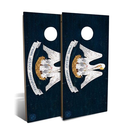 Louisiana State Flag // Cornhole Board Set (2.0)