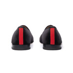 Skull + Bones Velvet Slipper // Black (Size 9)