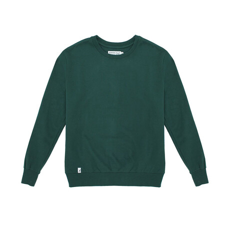 Fleece Crewneck + Logo Tab On Hem // Khaki Green (S)