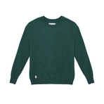 Fleece Crewneck + Logo Tab On Hem // Khaki Green (S)