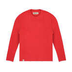 Long Sleeve Tee + Logo Tab On Hem // Cherry Red (S)