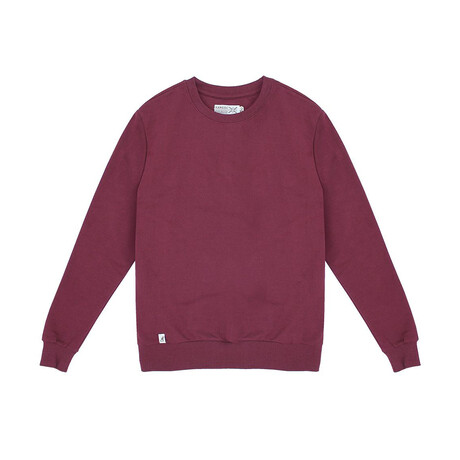 Fleece Crewneck + Logo Tab On Hem // Burgundy (S)