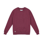 Fleece Crewneck + Logo Tab On Hem // Burgundy (S)
