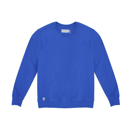 Fleece Crewneck + Logo Tab On Hem // Heather Royal (S)