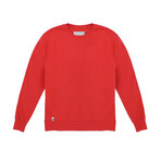 Fleece Crewneck + Logo Tab On Hem // Cherry Red (2XL)