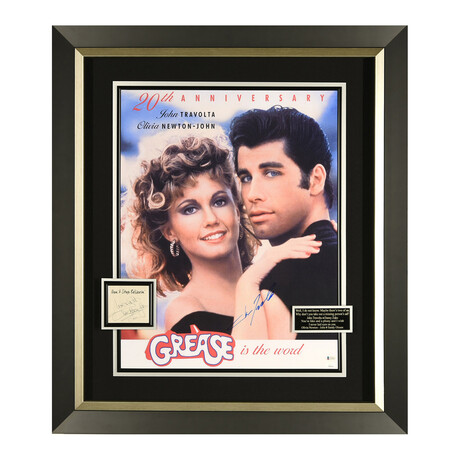 John Travolta + Olivia Newton John // Grease // Autographed Display