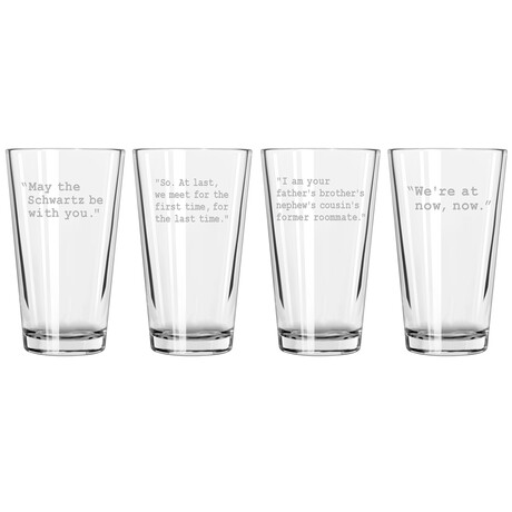 Pint Glasses // Set of 4 // Spaceballs Quote