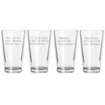 Pint Glasses // Set of 4 // Star Wars Quote