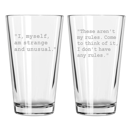 Pint Glasses // Set of 2 // Beetlejuice Quote