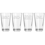 Pint Glasses // Set of 4 // Pulp Fiction Quote