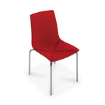 Piper Chrome Chair // Set of 2 (Red)