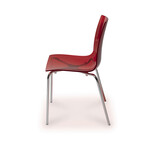 Piper Chrome Chair // Set of 2 (Red)