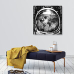 Astronaut World Map (12"H x 12"W x 0.75"D)