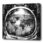 Astronaut World Map (12"H x 12"W x 0.75"D)