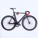 D-RACK // Bike Wall Mount // Silver/Kebony + Red Frame Protector (Medium (Up To 20.5" Handlebar Width))