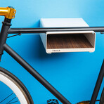 S-RACK // Bike Wall Mount // White + Walnut (Medium (Up To 19.7" Handlebar Width))