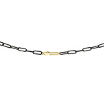 Sterling Silver + 18k Yellow Gold + Matte Black Necklace
