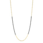Sterling Silver + 18k Yellow Gold + Matte Black Necklace