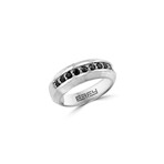 Sterling Silver Black Spinel Ring // Size 10