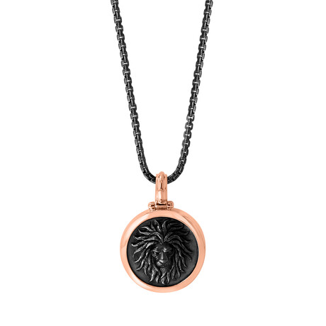 Sterling Silver + 18k Rose Gold + Black Rhodium Pendant