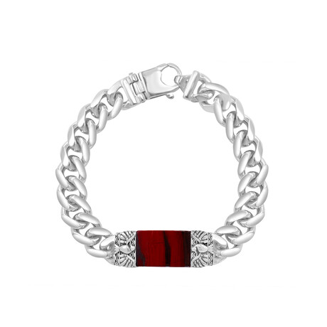 Sterling Silver + Red Jasper Bracelet