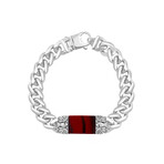 Sterling Silver + Red Jasper Bracelet