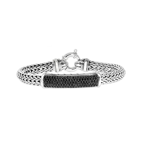 Sterling Silver + Black Spinel Bracelet