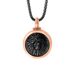 Sterling Silver + 18k Rose Gold + Black Rhodium Pendant