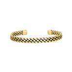 Sterling Silver Bangle + 18k Yellow Gold