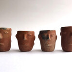 Red Clay Faces Mezcal Shot Glasses // Set of 4