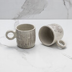 Etched Atzompa Clay Mugs // Set of 2