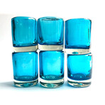 Blown Glass Mezcal Shot Glasses // Set of 6 (Cobalt Blue)