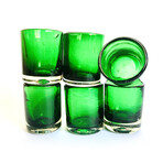 Blown Glass Mezcal Shot Glasses // Set of 6 (Cobalt Blue)