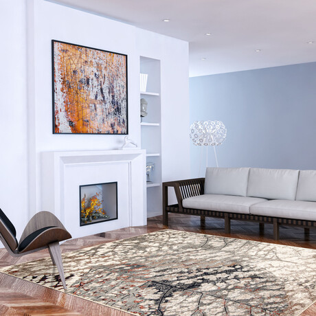 Iman // Taupe + Gray Rug (10'0"L x 7'10"W)