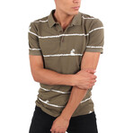 Striped Polo Shirt // Beige (Small)