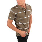 Striped Polo Shirt // Beige (Small)