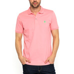Theodore Polo Shirt // Pink + Neon Green (M)