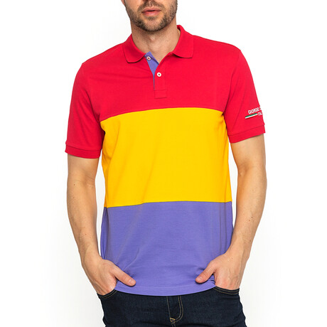 Daniel Polo Shirt // Red + Yellow + Purple (S)