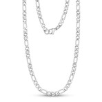 Steel Figaro Link Necklace // 5mm // Silver (18")