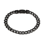 Steel Cuban Link Bracelet + Extra Link // 8mm // Black Plated (7.5" - 8")