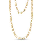 Steel Figaro Link Necklace // 5mm // Gold Plated (18"L)